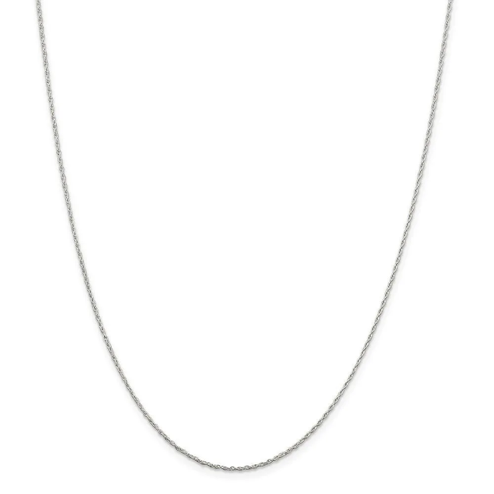 1.25mm Sterling Silver Solid Loose Rope Chain Necklace