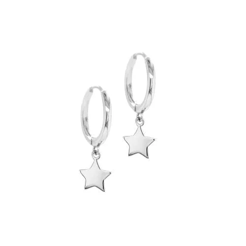 14k/925 Vermeil Plain Star Huggies