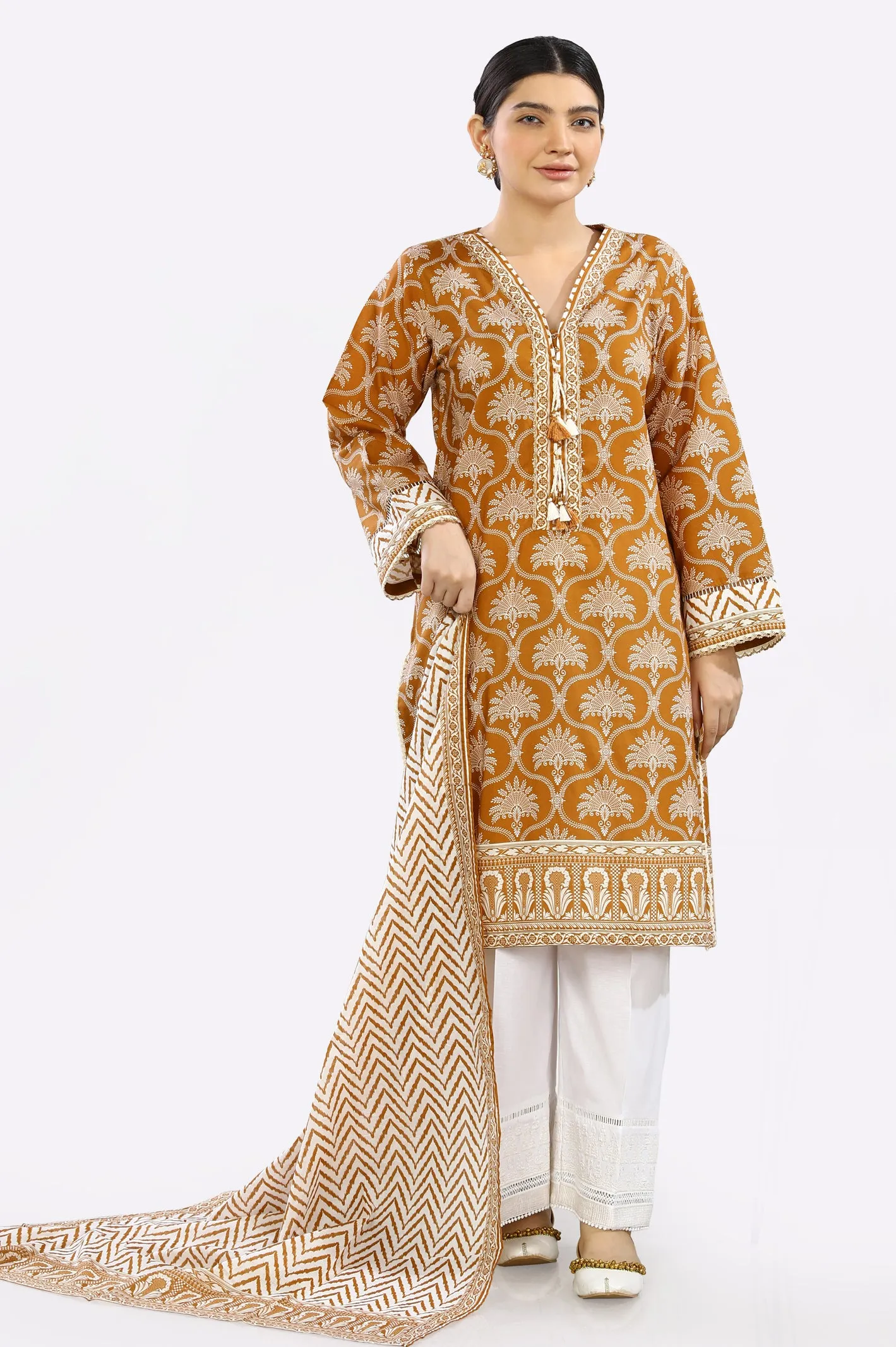 2PC Printed Mustard