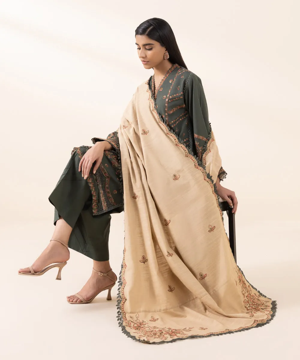 3 Piece - Embroidered Karandi Suit