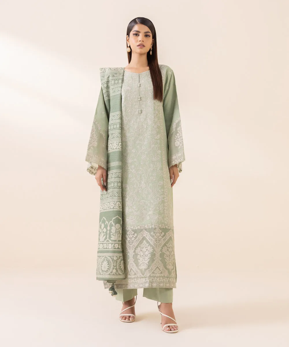 3 Piece - Embroidered Karandi Suit