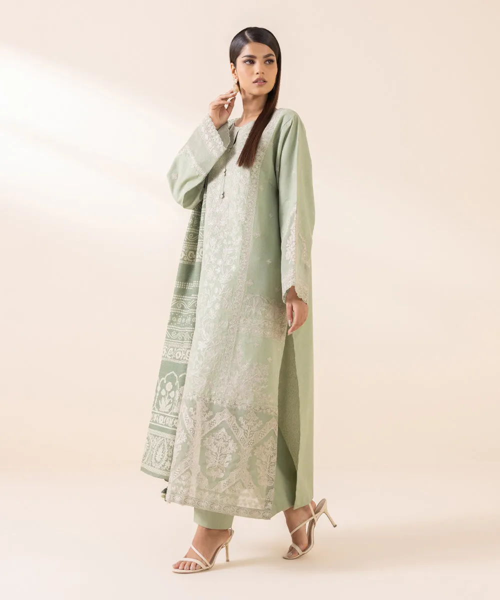 3 Piece - Embroidered Karandi Suit