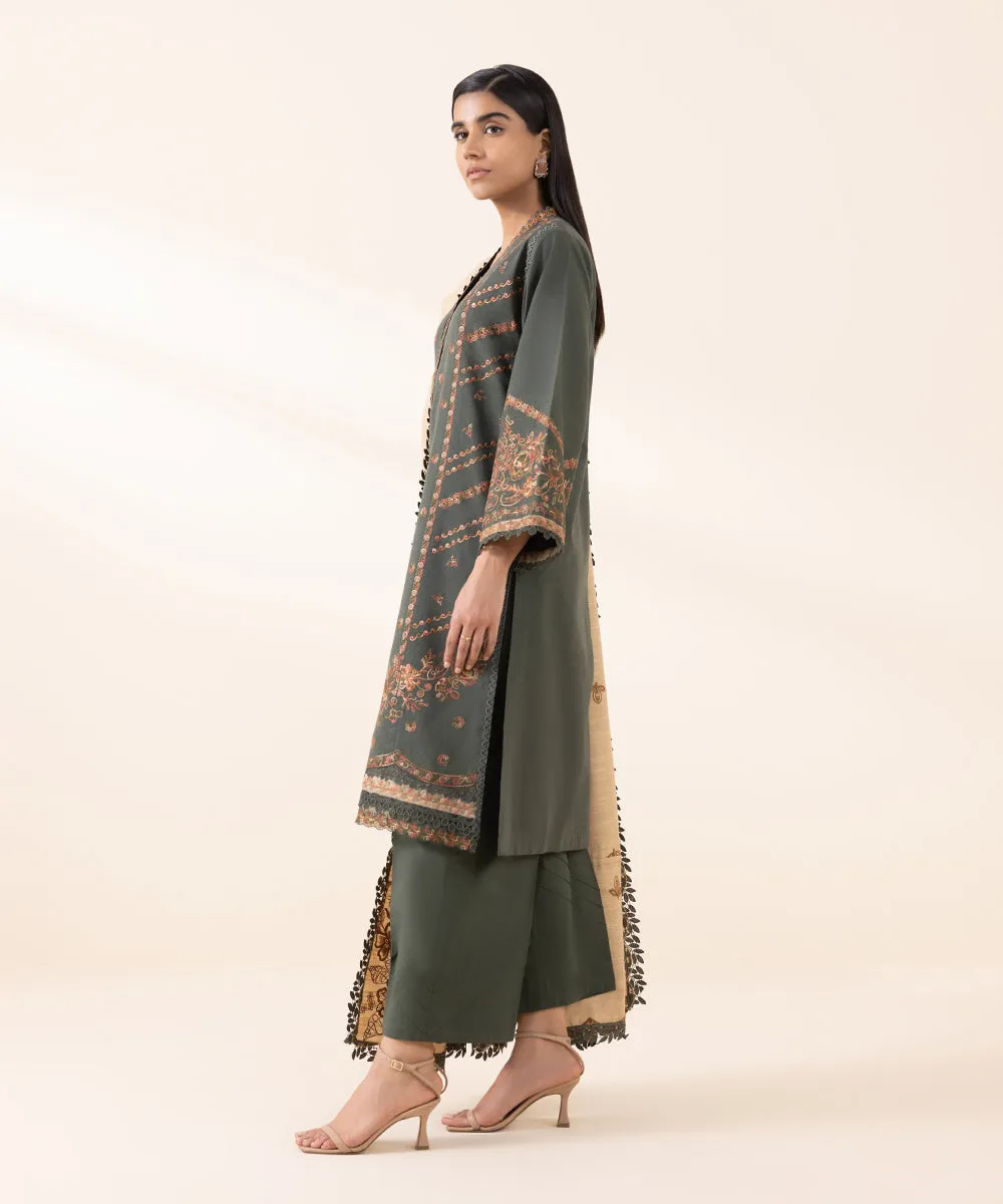 3 Piece - Embroidered Karandi Suit