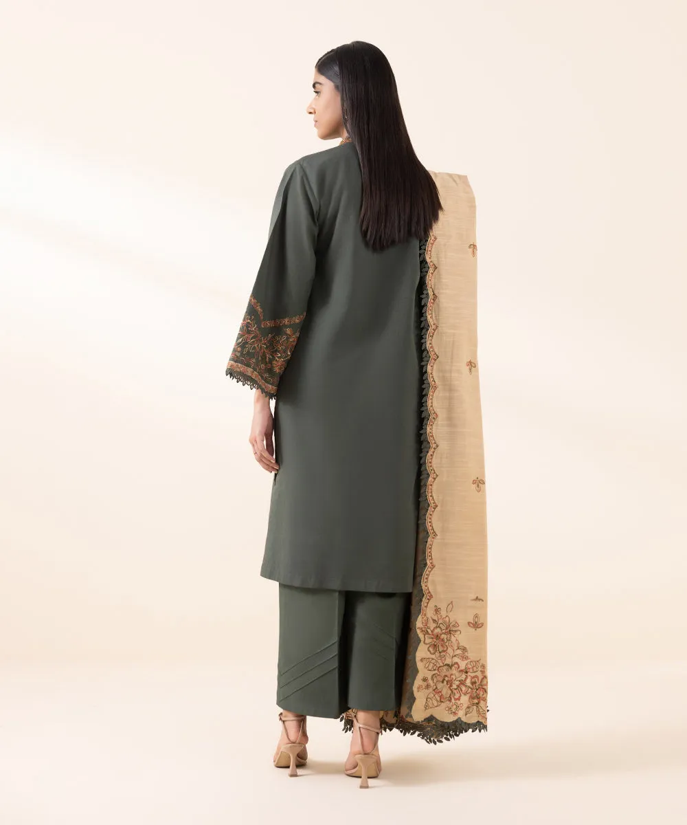 3 Piece - Embroidered Karandi Suit