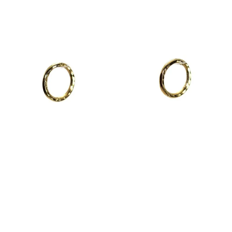 9ct Yellow Gold Patterned Sleeper Hoop Earrings LJ8586/8587