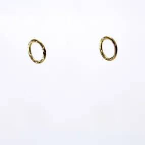 9ct Yellow Gold Patterned Sleeper Hoop Earrings LJ8586/8587