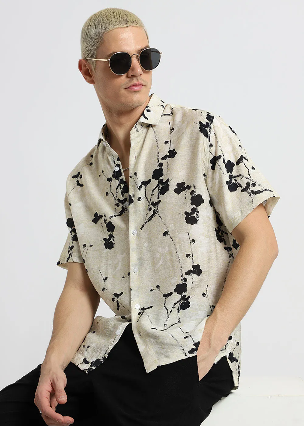 Abstract Flora Printed Shirt