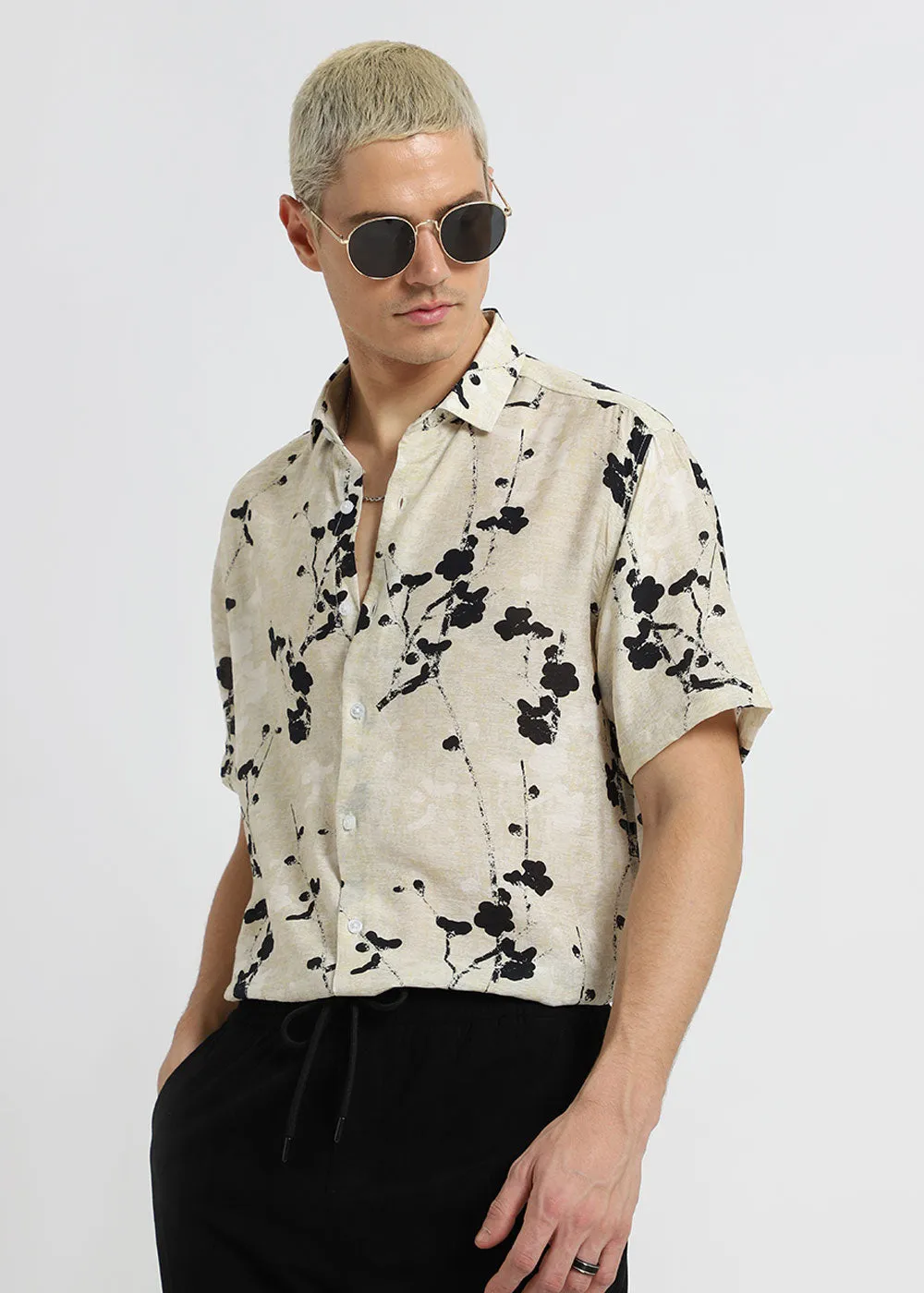 Abstract Flora Printed Shirt