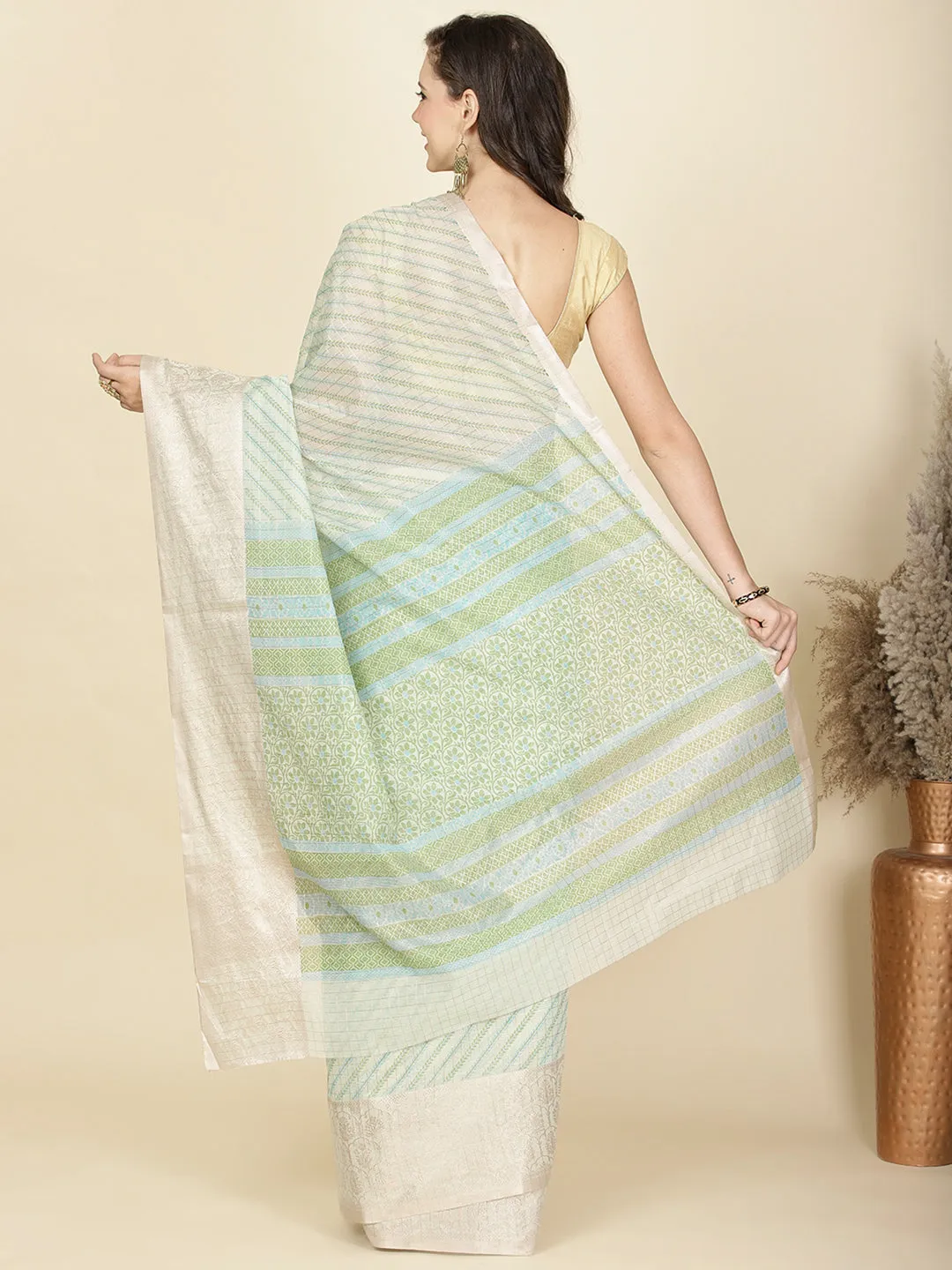 Abstract Printed Cotton Saree