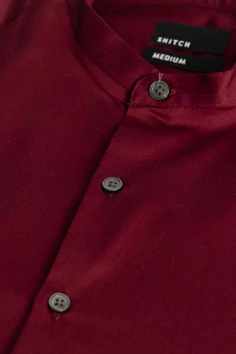 Alfonso Red Plain Satin Shirt