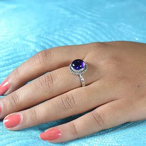 Amethyst 925 Sterling Silver Handmade Ring