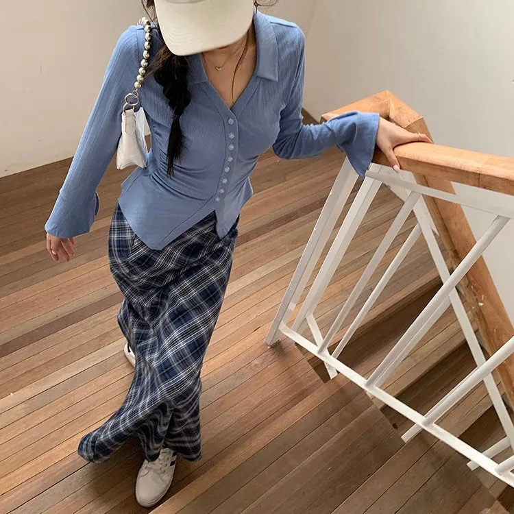 Annie Blue Plaid Set