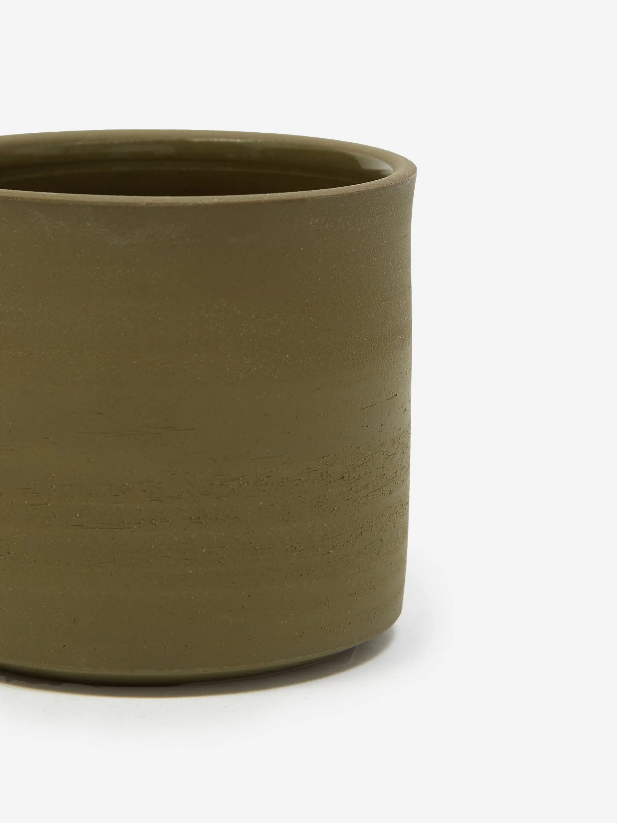 AR Ceramics Handmade Flat White Cup - Moss