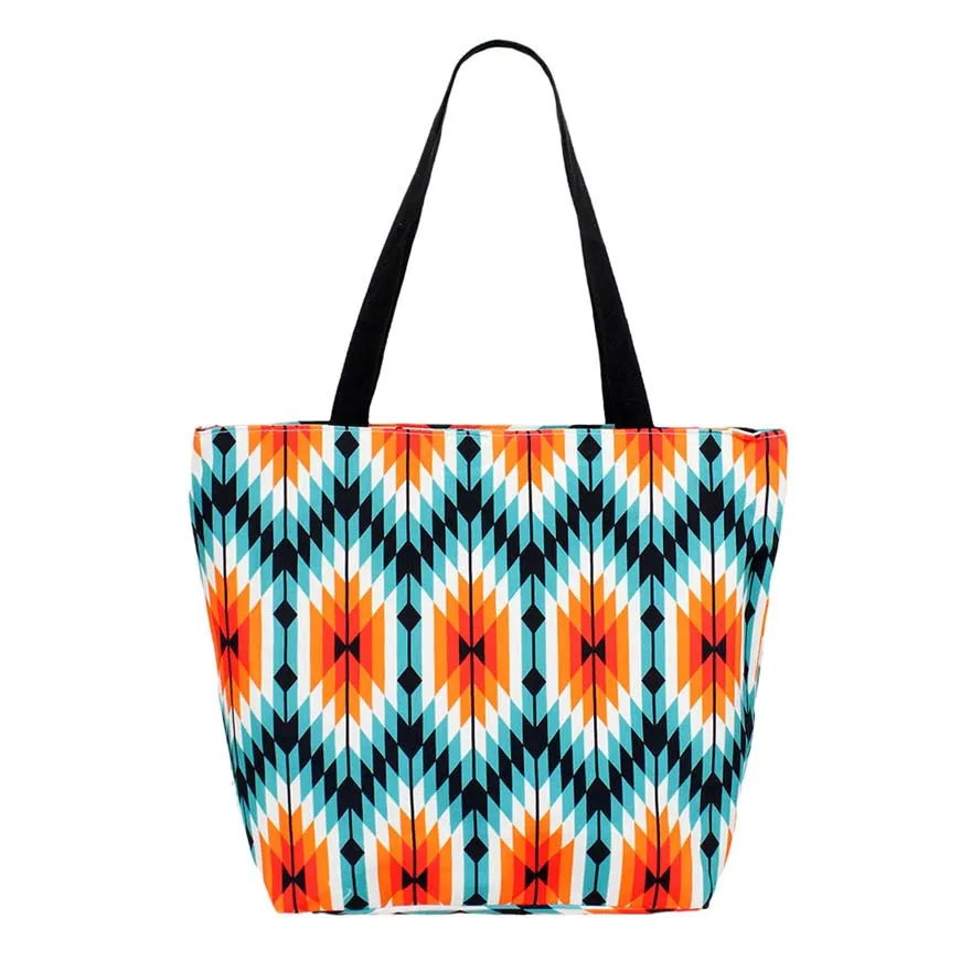 Aztec Patterned Beach Tote Bag