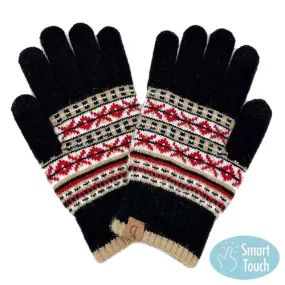 Aztec Patterned Knit Smart Gloves