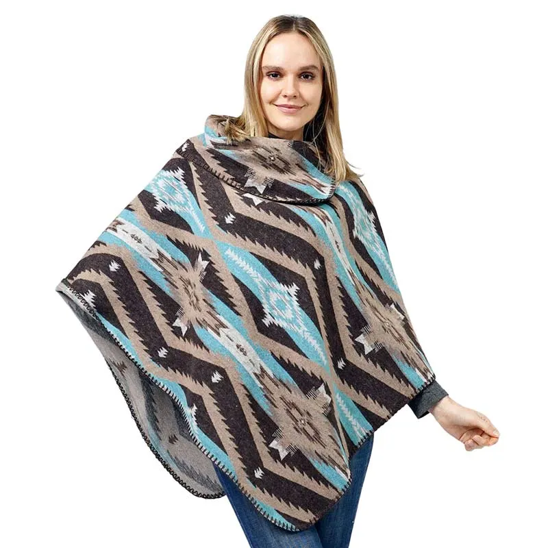 Aztec Patterned Poncho