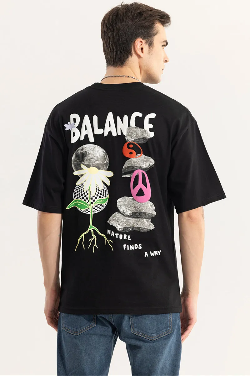 Balance Black Oversized T-Shirt