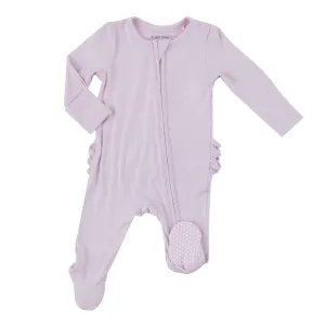 Bamboo 2 Way Zipper Ruffle Back Footie - Orchid Hush