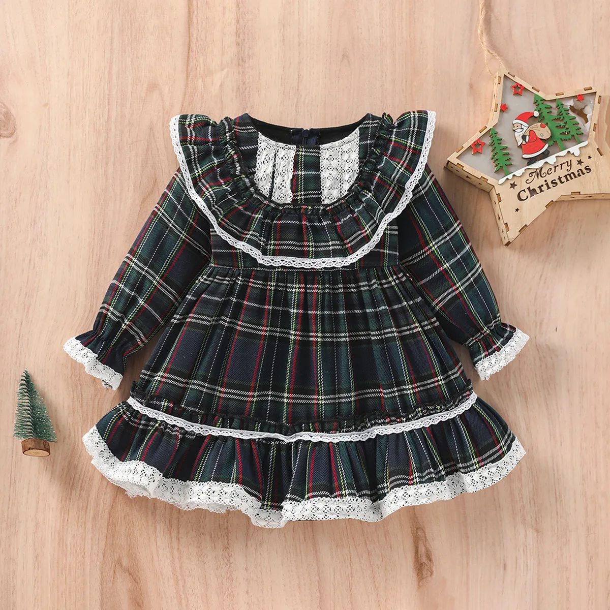 BELLE Lace Plaid Dress