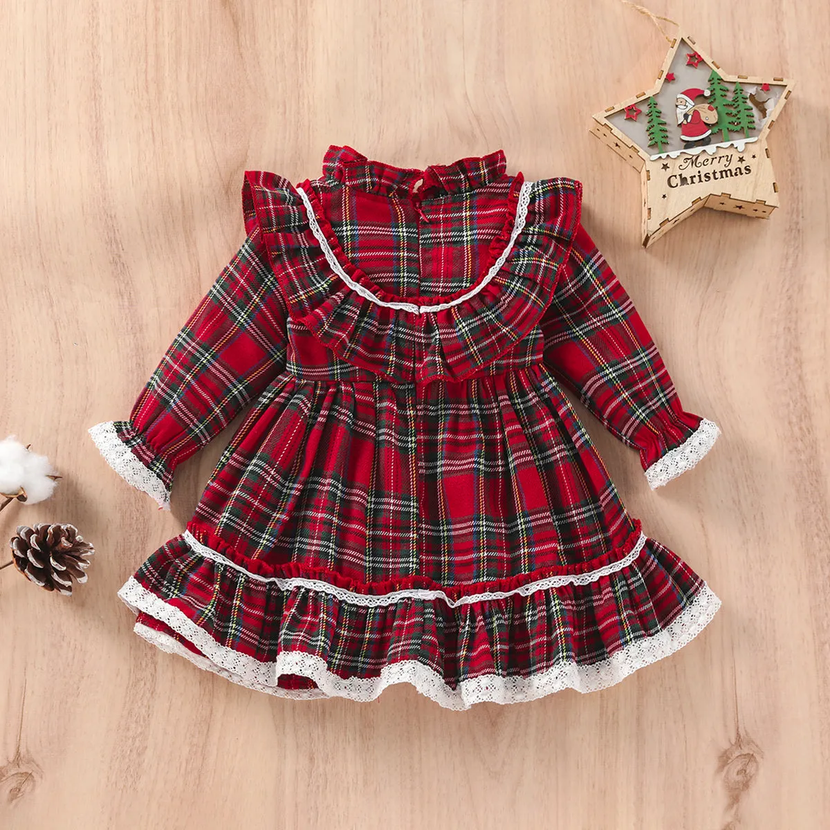 BELLE Lace Plaid Dress