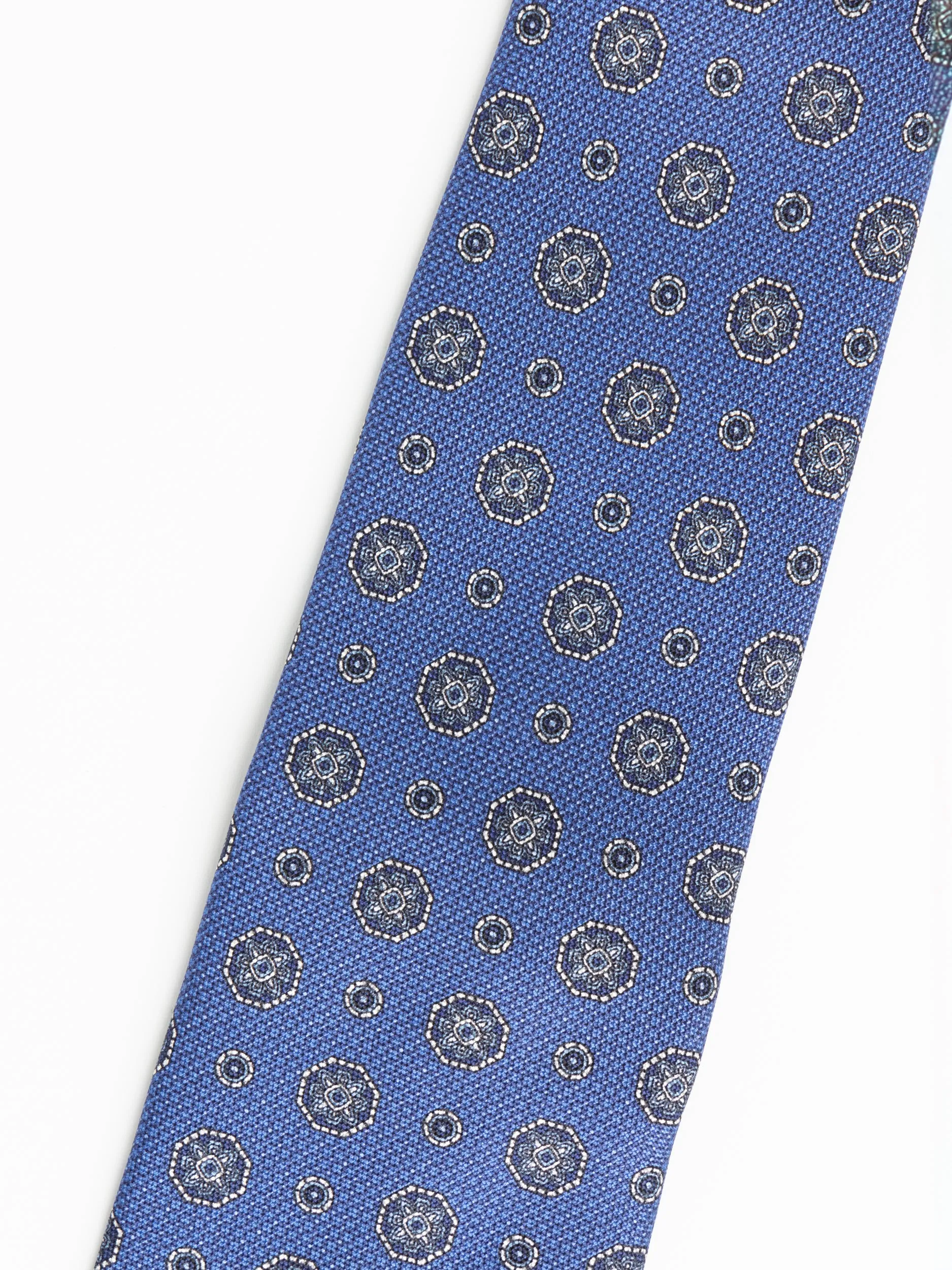 Blue Medallion Patterned Tie