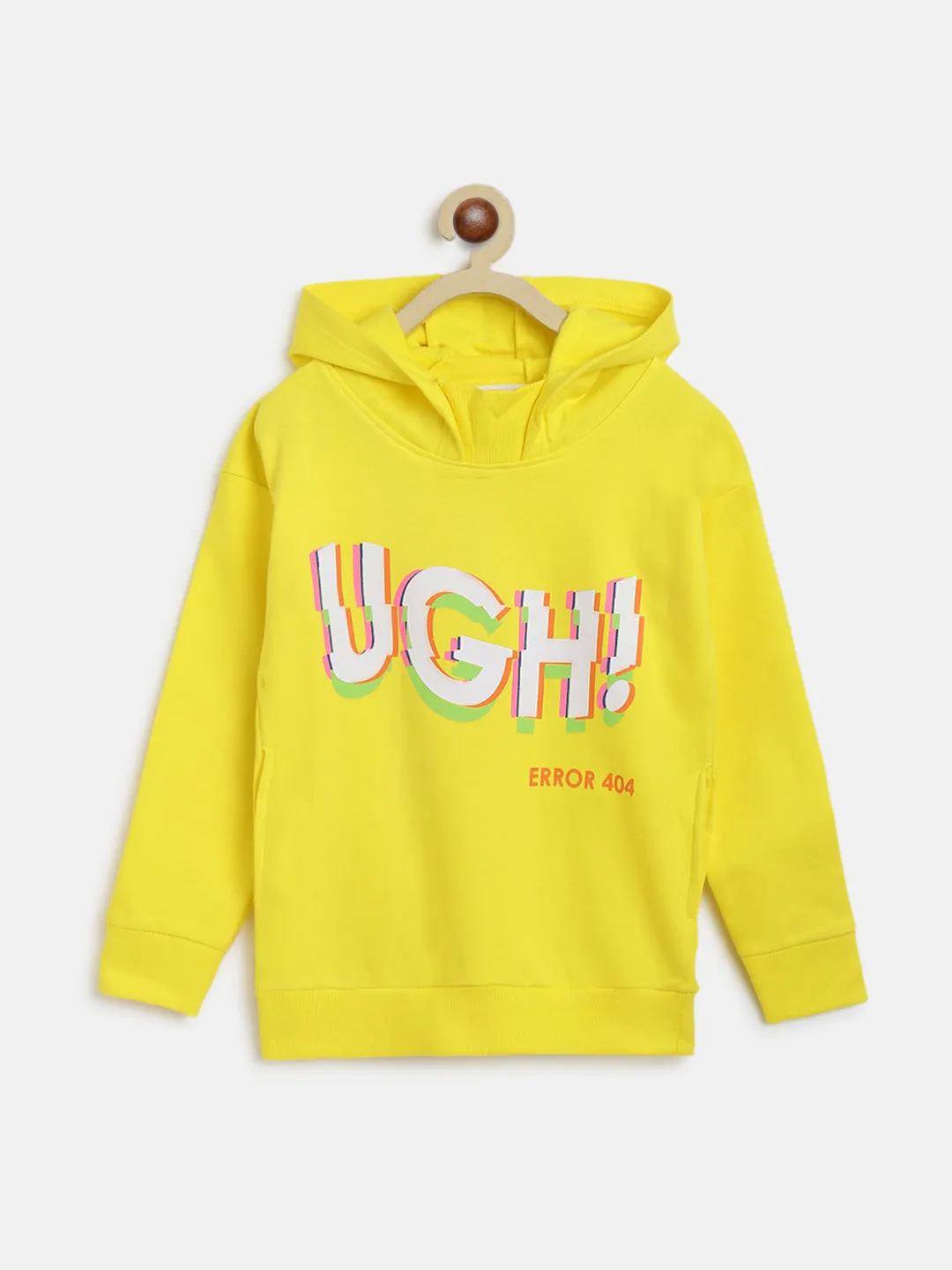 Boys Yellow Printed Sweatshirt