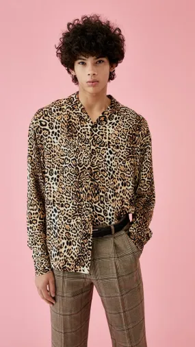 Brown Leopard Printed Shirt