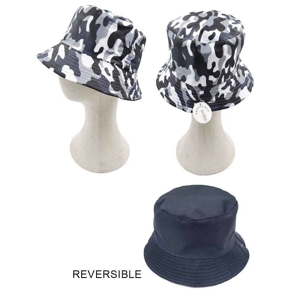 Camouflage Patterned Reversible Bucket Hat