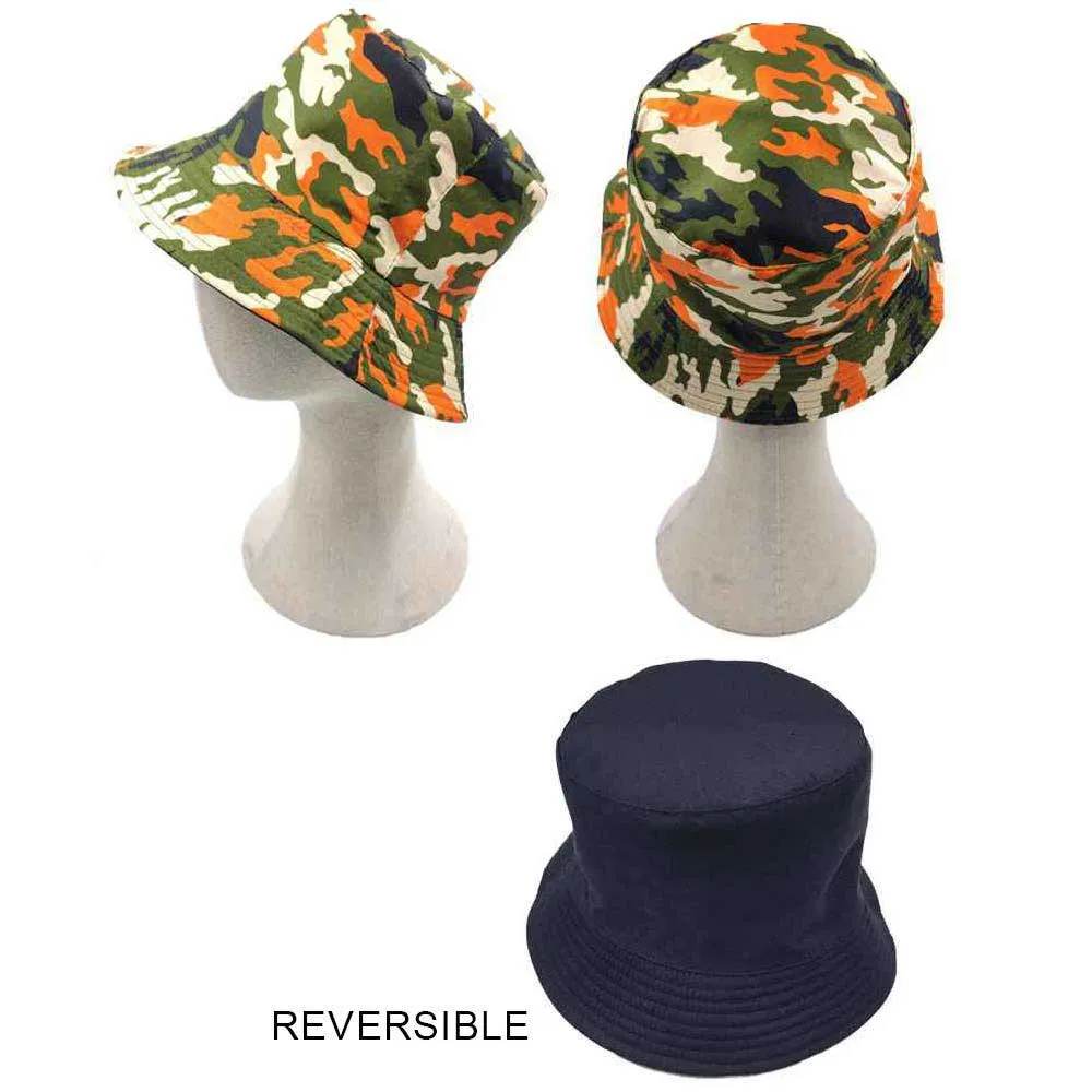 Camouflage Patterned Reversible Bucket Hat