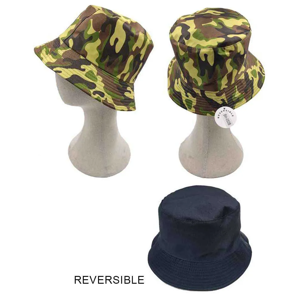 Camouflage Patterned Reversible Bucket Hat