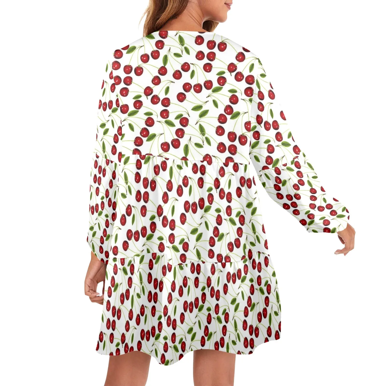 Cherry Bomb V-Neck Loose Fit Dress