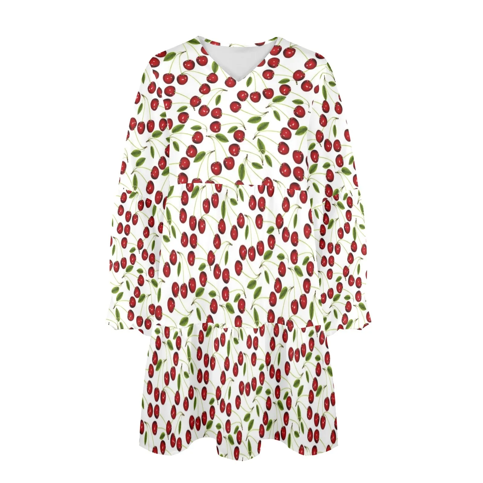 Cherry Bomb V-Neck Loose Fit Dress