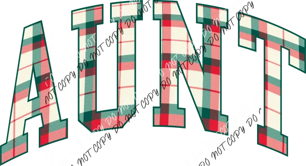 Christmas Plaid Aunt DTF Transfer