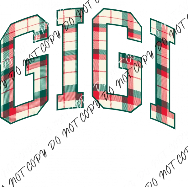 Christmas Plaid Gigi DTF Transfer