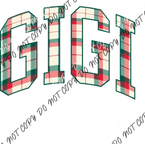 Christmas Plaid Gigi DTF Transfer