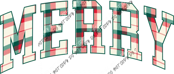 Christmas Plaid Merry DTF Transfer