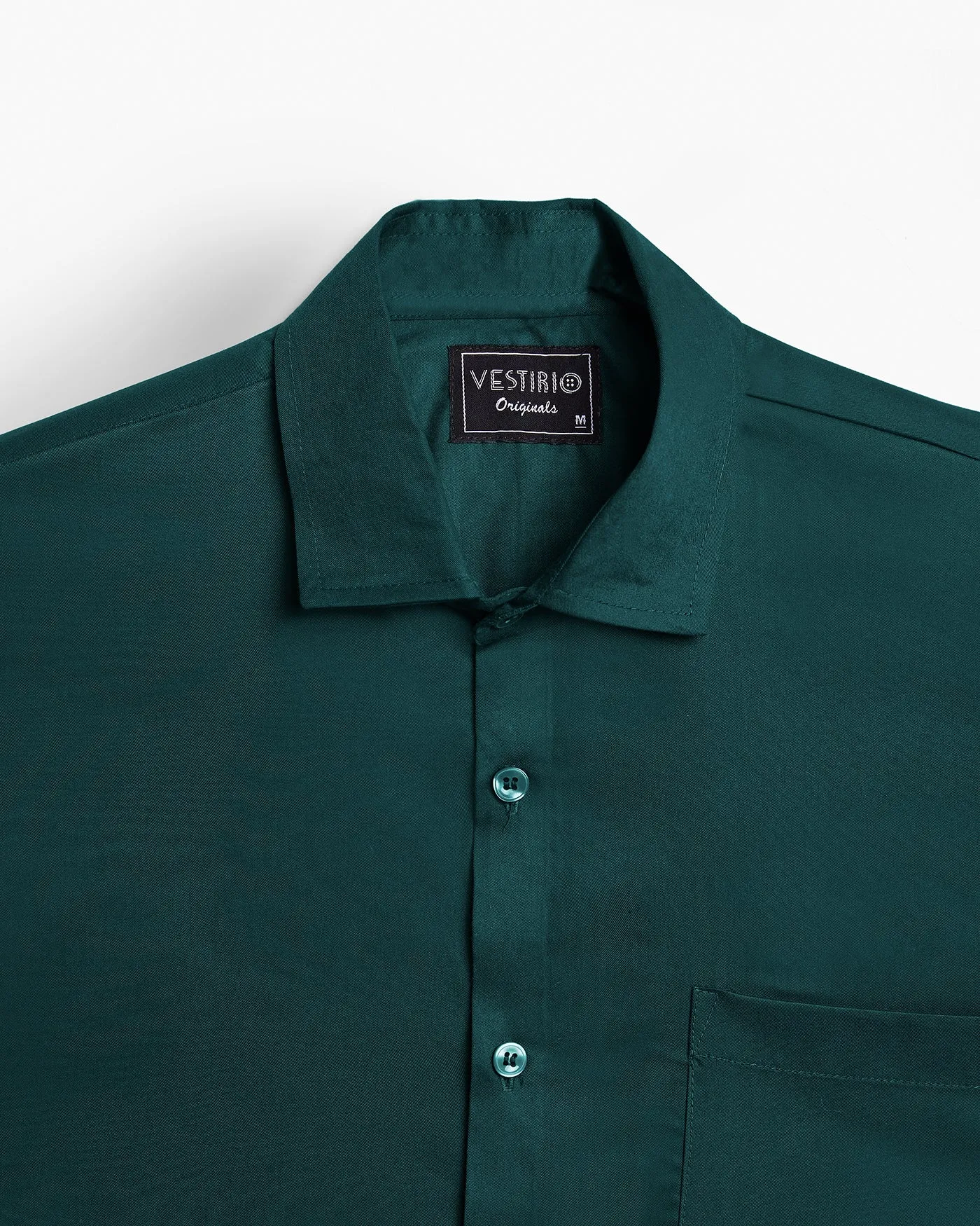 Classic Dark Green Full Sleeve Plain Satin Shirt For Men