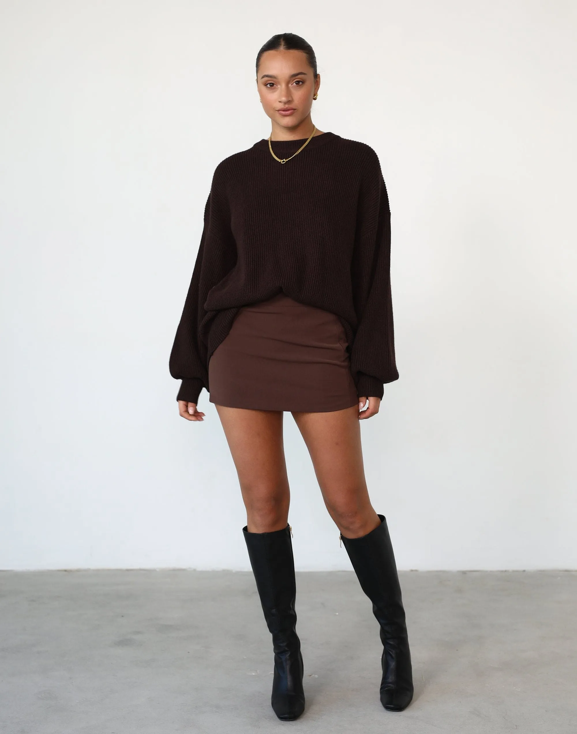 Cody Oversized Jumper (Chocolate)