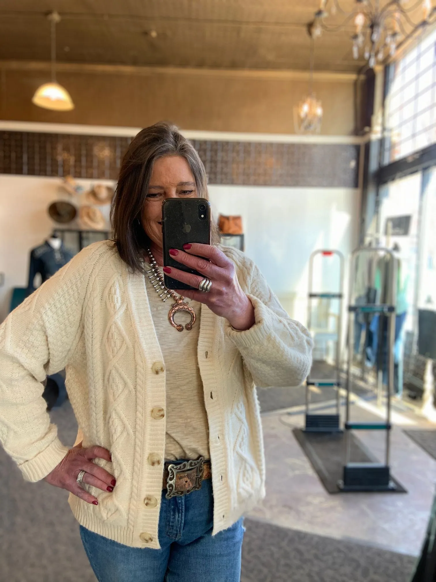 Cream Oversized Grandpa Cardigan