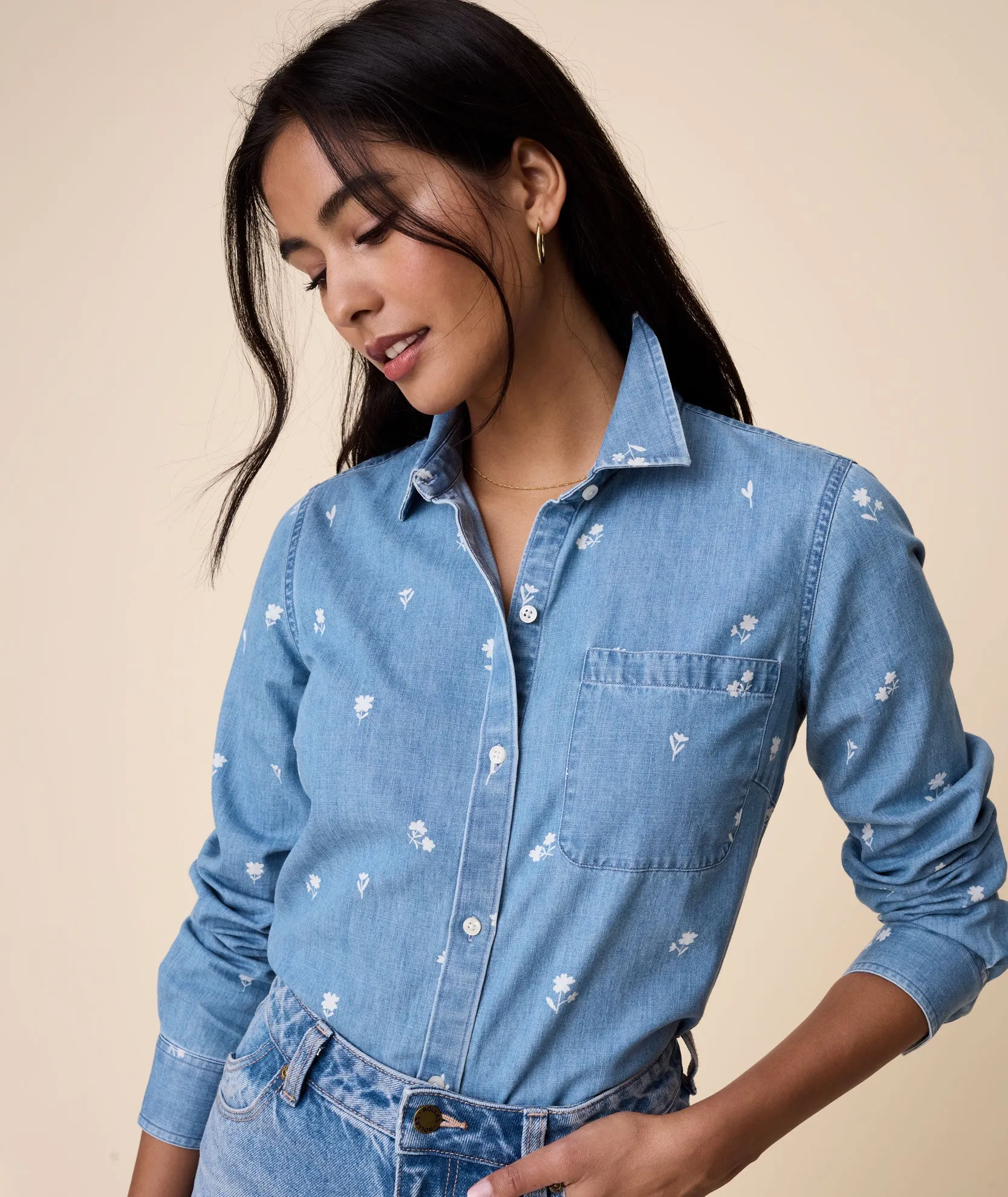 Denim Printed Layla Shirt