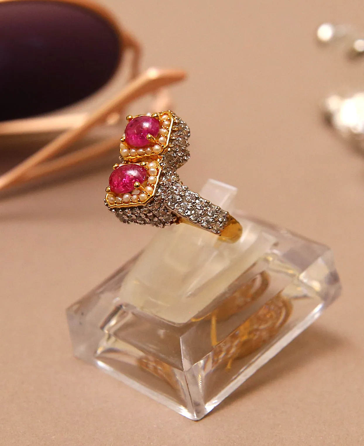 Double Treated Ruby Luxury Ring