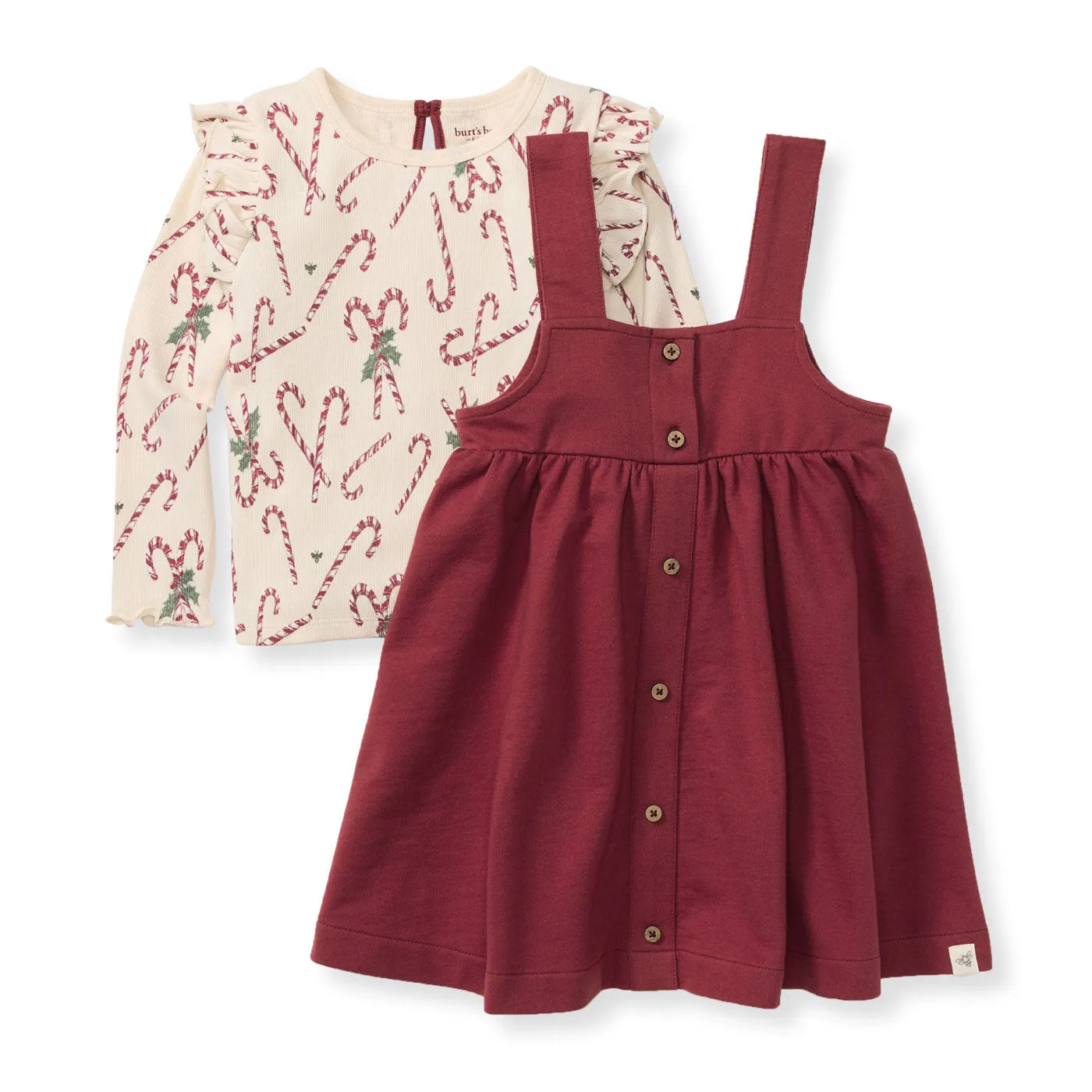 Dress Set - Dancing Candy Canes - Redwood