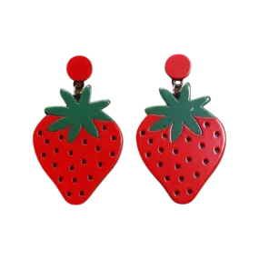 Earrings - Oversized strawberry drops