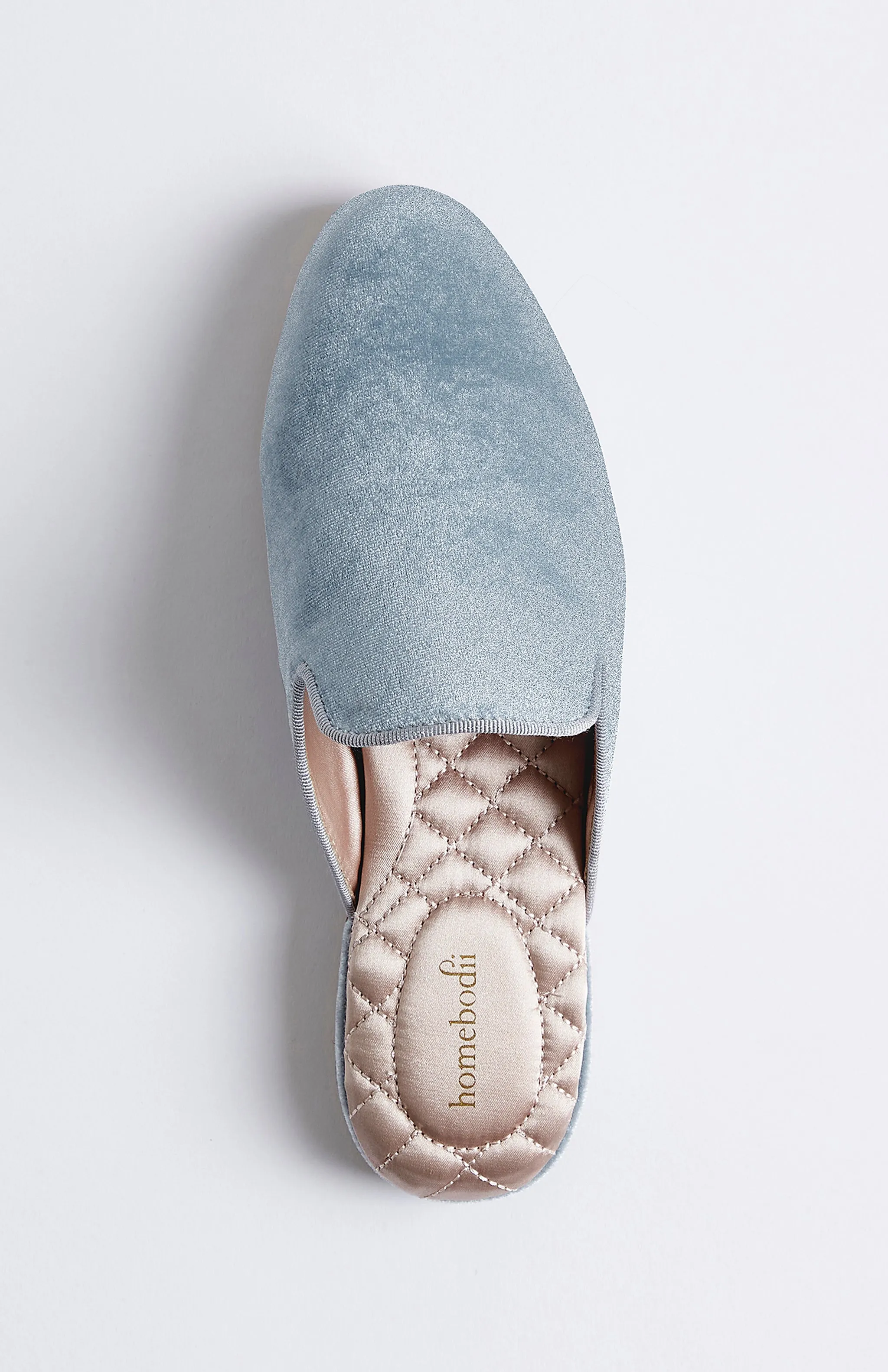 Florence Luxury Velvet Slipper - Eggshell Blue