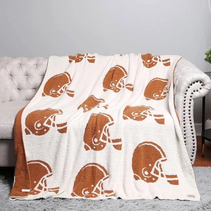 football helmet patterned throw blanket