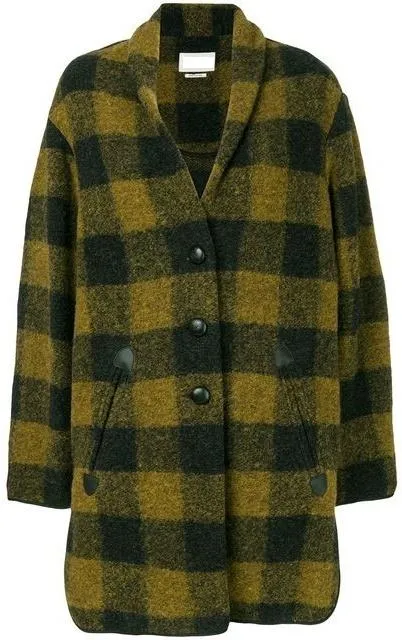 Ginos Elegant Plaid Pattern Coat