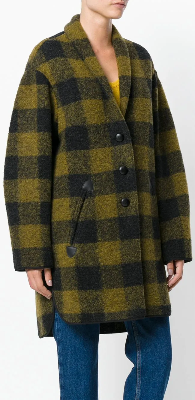 Ginos Elegant Plaid Pattern Coat