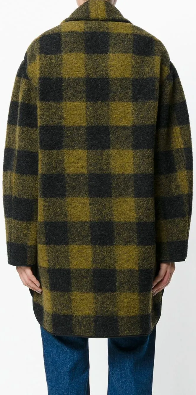 Ginos Elegant Plaid Pattern Coat