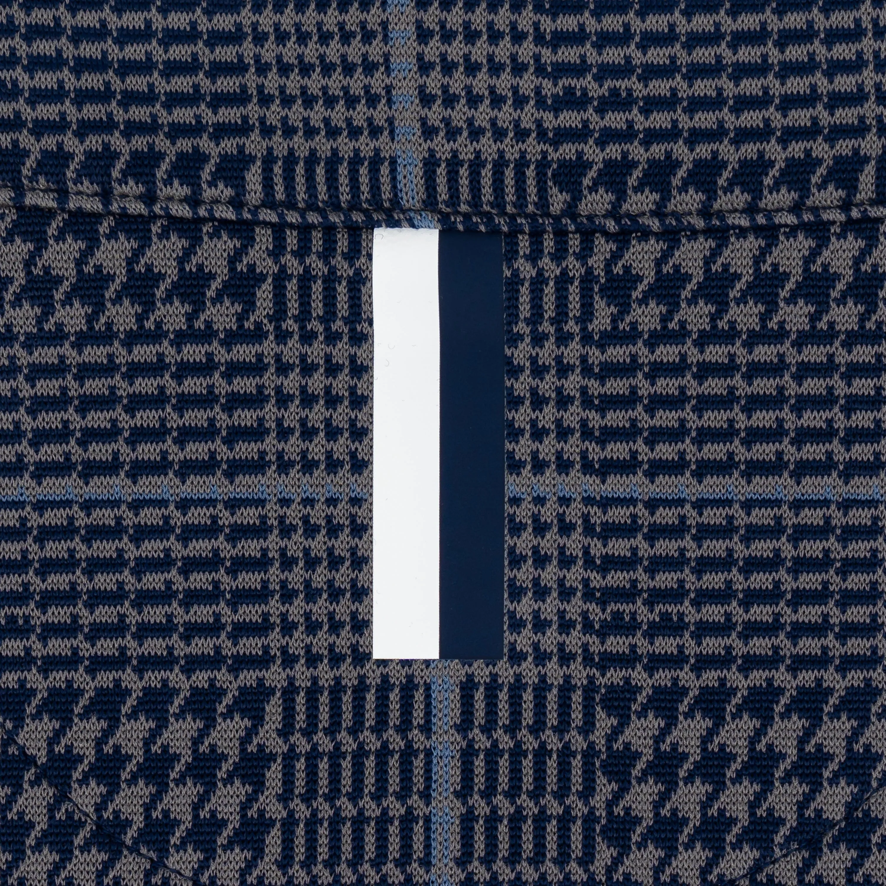 Optimized Title: Mens Glen Plaid Jacquard Performance Quarter-Zip Pullover - Boulder Grey/Fleet Navy