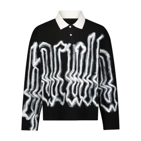 GLITCHED HACULLA OVERSIZED POLO SHIRT